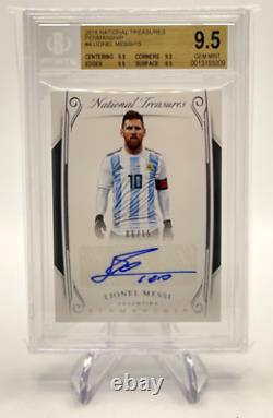 2018 Panini National Treasures Penmanship LIONEL MESSI /15 BGS 9.5 + 10 AUTO