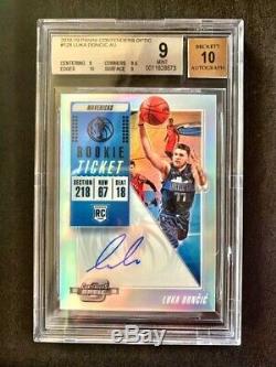 2018 Panini Optic Contenders Luka Doncic BGS 9 Auto 10 9.5 Rookie RC Autograph