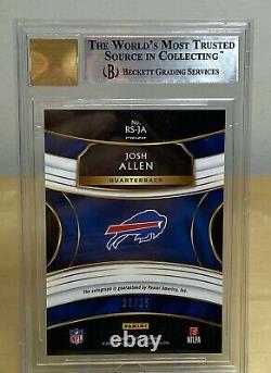 2018 Panini Select Josh Allen Rookie Signatures Bgs 9 /10 Auto Prizm Maroon /25