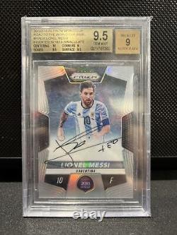 2018 Panini Silver Prizm World Cup Soccer Lionel Messi /99 BGS ON CARD AUTO