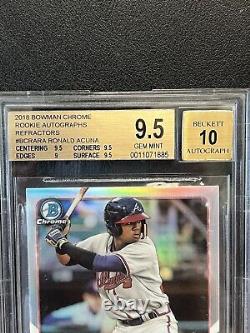 2018 Ronald Acuna Bowman Chrome Refractor Auto #/499 BGS 9.5/10 Autograph Rookie