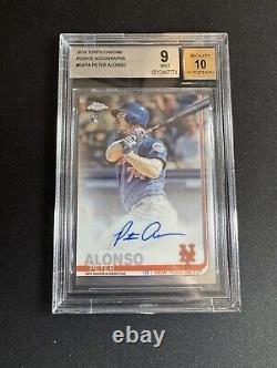 2018 Topps Chrome Peter Alonso Rookie Auto BGS 9 New York Mets MLB