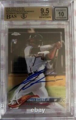 2018 Topps Chrome Rookie Autograph Ronald Acuna RC On Card Auto BGS 9.5 MVP