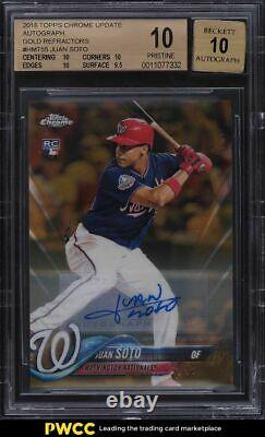 2018 Topps Chrome Update Gold Refractor Juan Soto ROOKIE AUTO /50 BGS 10