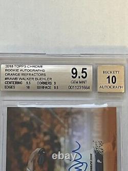 2018 Topps Chrome Walker Buehler Orange /25 Rookie Auto BGS 9.5 LA Dodgers