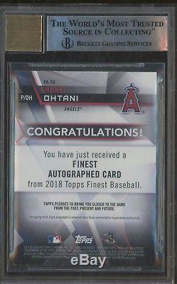 2018 Topps Finest Superfractor Shohei Ohtani Angels RC Rookie AUTO 1/1 BGS 9
