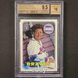 2018 Topps Heritage Real One RC Ronald Acuna rookie autograph BGS 9.5 x4 10 Auto