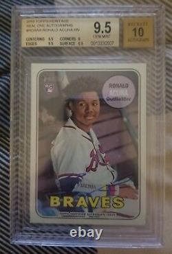 2018 Topps Heritage Ronald Acuna Jr RC Auto Real One BGS 9.5/10 Rookie Autograph