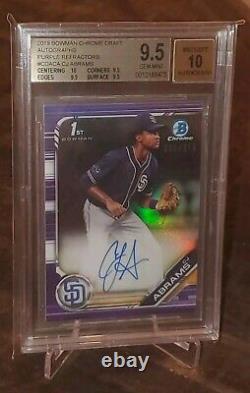 2019 1st Bowman Draft Chrome CJ ABRAMS PURPLE Refractor BGS 9.5 GEM MINT AUTO