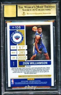 2019-20 Contenders Cracked Ice Zion Williamson /25 Rookie Ticket BGS 9.5 10 AUTO