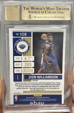 2019-20 Contenders Zion Williamson RC Rookie Premium Gold Auto /10 BGS 9. 5/9