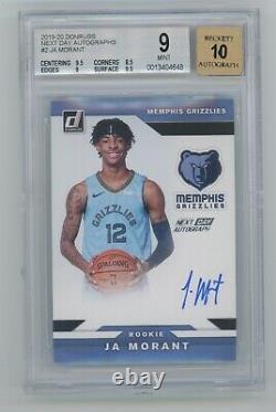 2019-20 Donruss Next Day Autograph Rookie Ja Morant RC BGS 9 10 Auto Mint