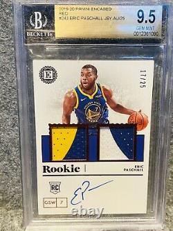 2019-20 Encased Eric Paschall Red Rookie Patch Auto 17/25 Warriors BGS 9.5 RPA