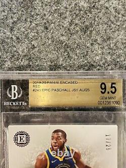 2019-20 Encased Eric Paschall Red Rookie Patch Auto 17/25 Warriors BGS 9.5 RPA