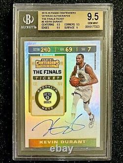 2019-20 Panini Contenders Kevin Durant FINALS TICKET AUTO 19/25 BGS 9.5 GEM MINT