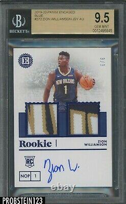 2019-20 Panini Encased Blue Zion Williamson RPA RC Patch 3/3 BGS 9.5 with 10 AUTO