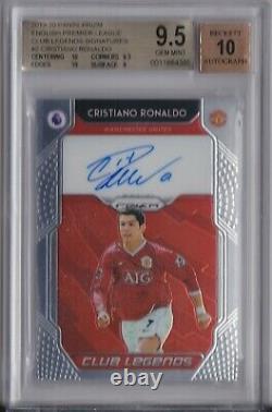 2019-20 Panini Prizm Epl Premier League Cristiano Ronaldo Auto Bgs 9.5 10 Pop 2