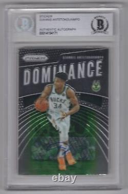 2019-20 Panini Prizm Giannis Antetokounmpo Auto Sticker BGS Bucks #10 Authentic