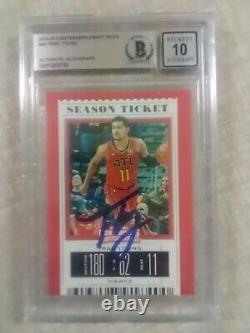 2019-20 Panini Season Ticket Trae Young Auto Authentic Autograph Beckett BGS 10