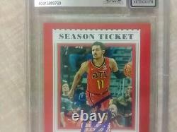 2019-20 Panini Season Ticket Trae Young Auto Authentic Autograph Beckett BGS 10