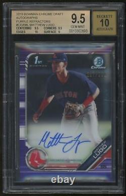 2019 Bowman Chrome Auto 207/250 Bgs 9.5 #cdaml Purple Refractor Matthew Lugo