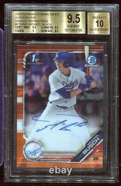 2019 Bowman Chrome MICHAEL BUSCH Orange Refractor Auto RC #d 11/25 BGS 9.5/10