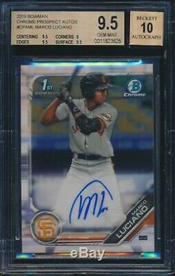 2019 Bowman Chrome Marco Luciano Base Rookie Auto Autograph Bgs 9.5