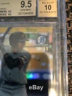 2019 Bowman Chrome Marco Luciano Gold Refractor Autograph Auto /50 BGS 9.5/10