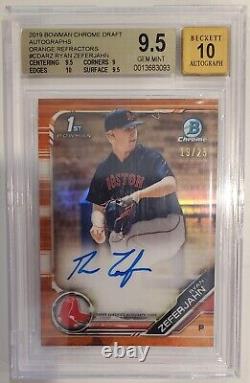 2019 Bowman Chrome Orange R Ryan Zeferjahn Autograph RC 19/25 BGS 9.5 with10 Auto