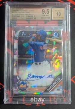 2019 Bowman Chrome Ronny Mauricio Atomic Refractor Auto /100 BGS 9.5/10 Gem Mint