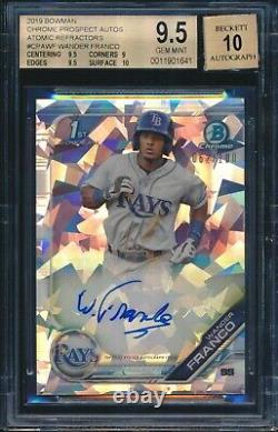 2019 Bowman Chrome Wander Franco Atomic Refractor Auto Autograph /100 Bgs 9.5