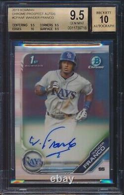 2019 Bowman Chrome Wander Franco Base Rookie Auto Autograph Bgs 9.5 Gem+