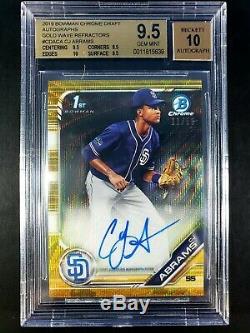 2019 Bowman Draft CJ Abrams Gold Wave #11/50 Auto Autograph BGS 9.5/10