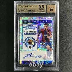 2019 Chronicles LIONEL MESSI Contenders Historic Cracked Ice Auto 11/23 BGS 9.5/
