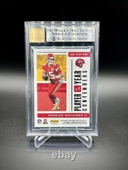 2019 Contenders Optic Patrick Mahomes Auto Gold /10 Player of the Year BGS 9/10