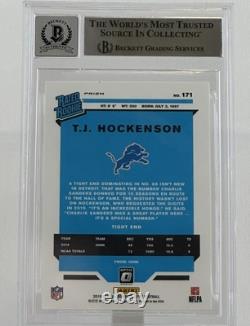 2019 Donruss Optic Red & Yellow #171 T. J. Hockenson Auto Lions BGS Autograph 10