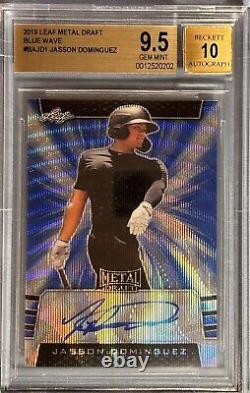 2019 Leaf Metal JASSON DOMINGUEZ Blue Wave RC Auto 04/20! YANKEES BGS 9.5