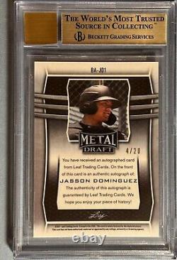 2019 Leaf Metal JASSON DOMINGUEZ Blue Wave RC Auto 04/20! YANKEES BGS 9.5