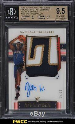 2019 National Treasures Zion Williamson FOTL ROOKIE PATCH AUTO /30 BGS 9.5
