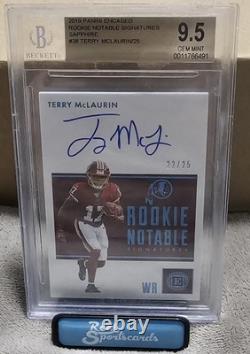 2019 Panini Encased Terry McLaurin Rookie Auto Card #'d 22/25 BGS 9.5 Autograph