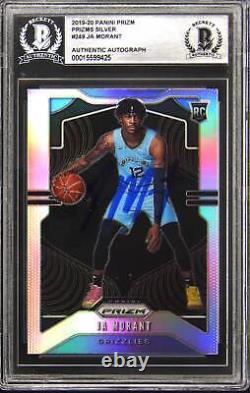 2019 Panini Prizm #249 Signed Ja Morant Silver RC Rookie Autograph BGS BAS Auto