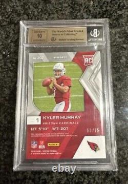 2019 Spectra Neon Blue Kyler Murray RPA RC 3-Color Patch 53/75 BGS 9.5 AUTO 10