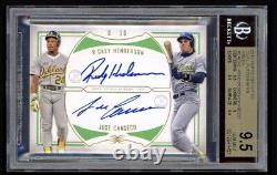 2019 Topps Definitive Rickey Henderson Canseco On Card Dual Auto 1/10 BGS 9.5 10