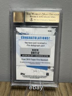 2019 Topps Fire Inferno David Ortiz #93 Auto 1/1 BGS 9.5 AUTO 10