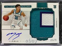 2020-21 Panini National Treasures Lamelo Ball RC Rookie Patch Auto 75/75 1/1 RP