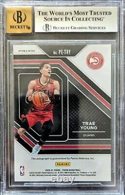 2020-21 Panini Prizm Penmanship Trae Young Silver Prizm Auto BGS 9 MINT Auto 10