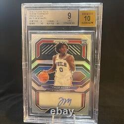 2020-21 Prizm Silver Rookie Signatures Tyrese Maxey #RP-TMX BGS 9 10 Auto