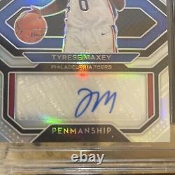 2020-21 Prizm Silver Rookie Signatures Tyrese Maxey #RP-TMX BGS 9 10 Auto