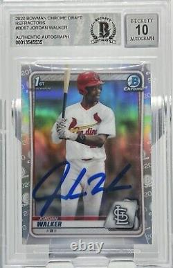 2020 Bowman Chrome Jordan Walker In Person Auto Refractor BD57 BGS BAS Auto 10