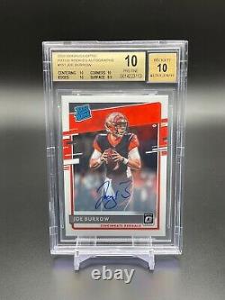 2020 Donruss Optic Joe Burrow Rated Rookie Auto /150 Bgs 10 Pristine 10 Au Pop 1